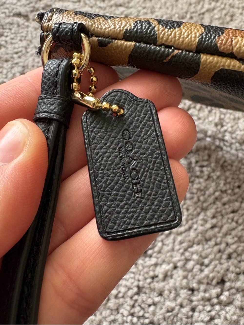Coach Leopard Print Wristlet in Brown and Black - Picture 8 of 8